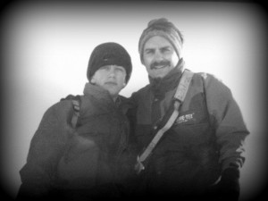 Nathan and Kurt Bubnaon top of Mt Hood